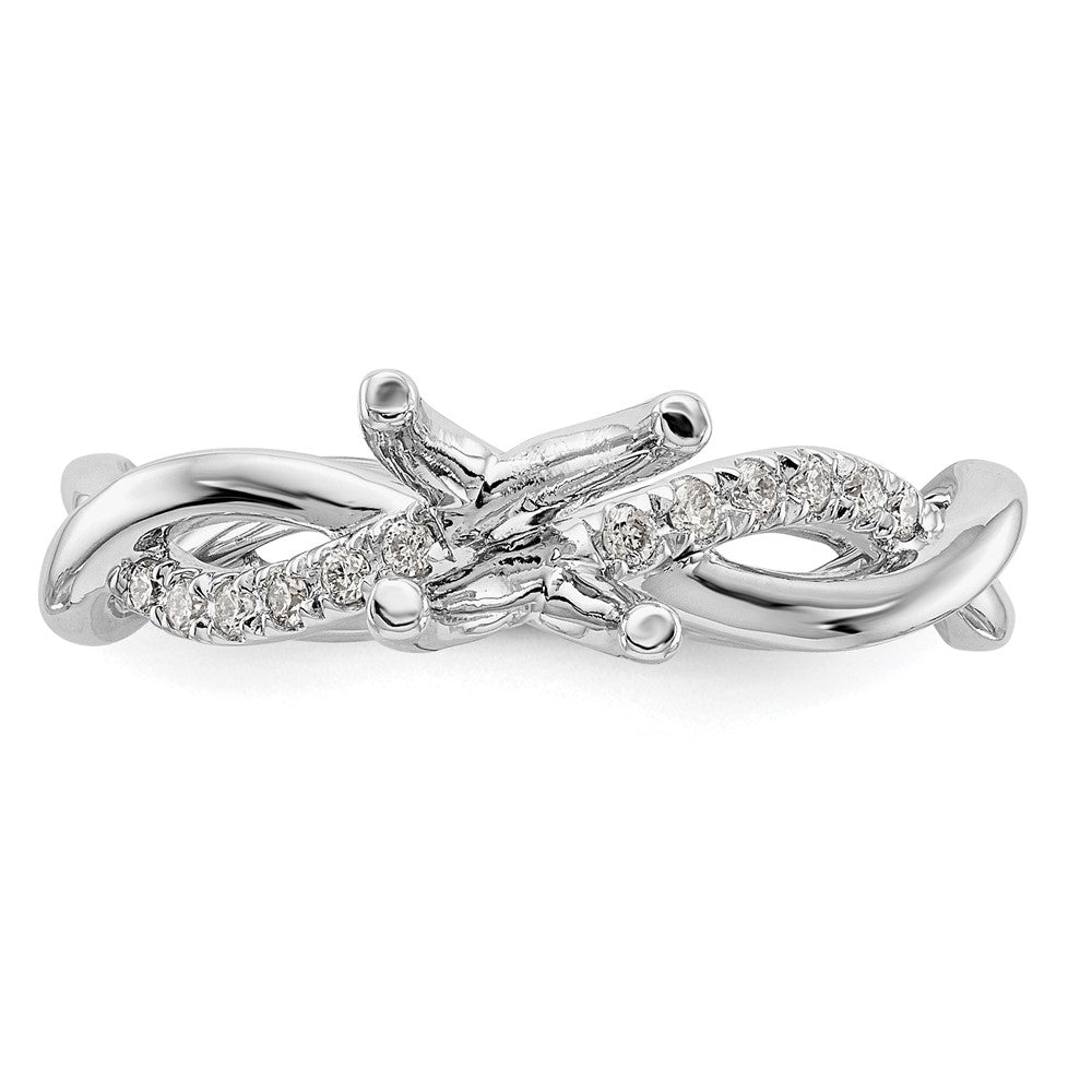 Diamond Round Semi-mount Criss-Cross Engagement Rings