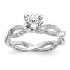Diamond Round Semi-mount Criss-Cross Engagement Rings