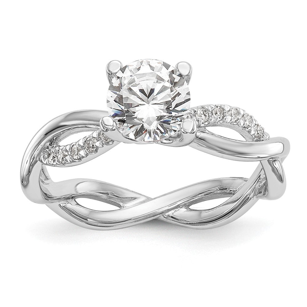 Diamond Round Semi-mount Criss-Cross Engagement Rings