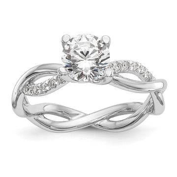 Diamond Round Semi-mount Criss-Cross Engagement Rings