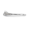 14k White Gold 1/6 carat Diamond Contoured Complete Wedding Band
