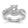 14k White Gold Criss-Cross Peg Set 1/6 carat Diamond Semi-mount Engagement Ring