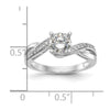 14k White Gold Criss-Cross Peg Set 1/6 carat Diamond Semi-mount Engagement Ring