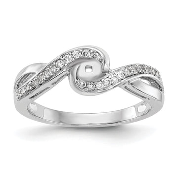 14k White Gold Criss-Cross Peg Set 1/6 carat Diamond Semi-mount Engagement Ring