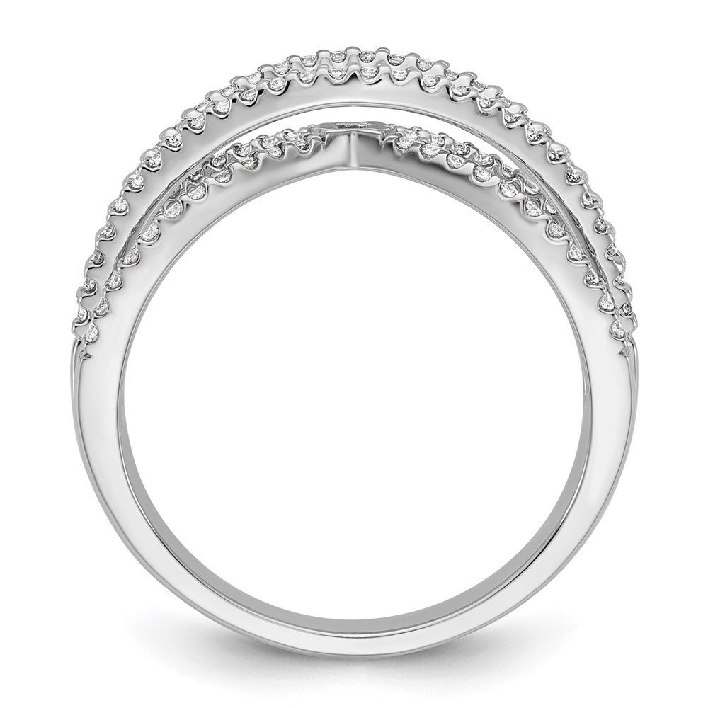 Peg Set Diamond Semi-mount Criss-Cross Engagement Rings
