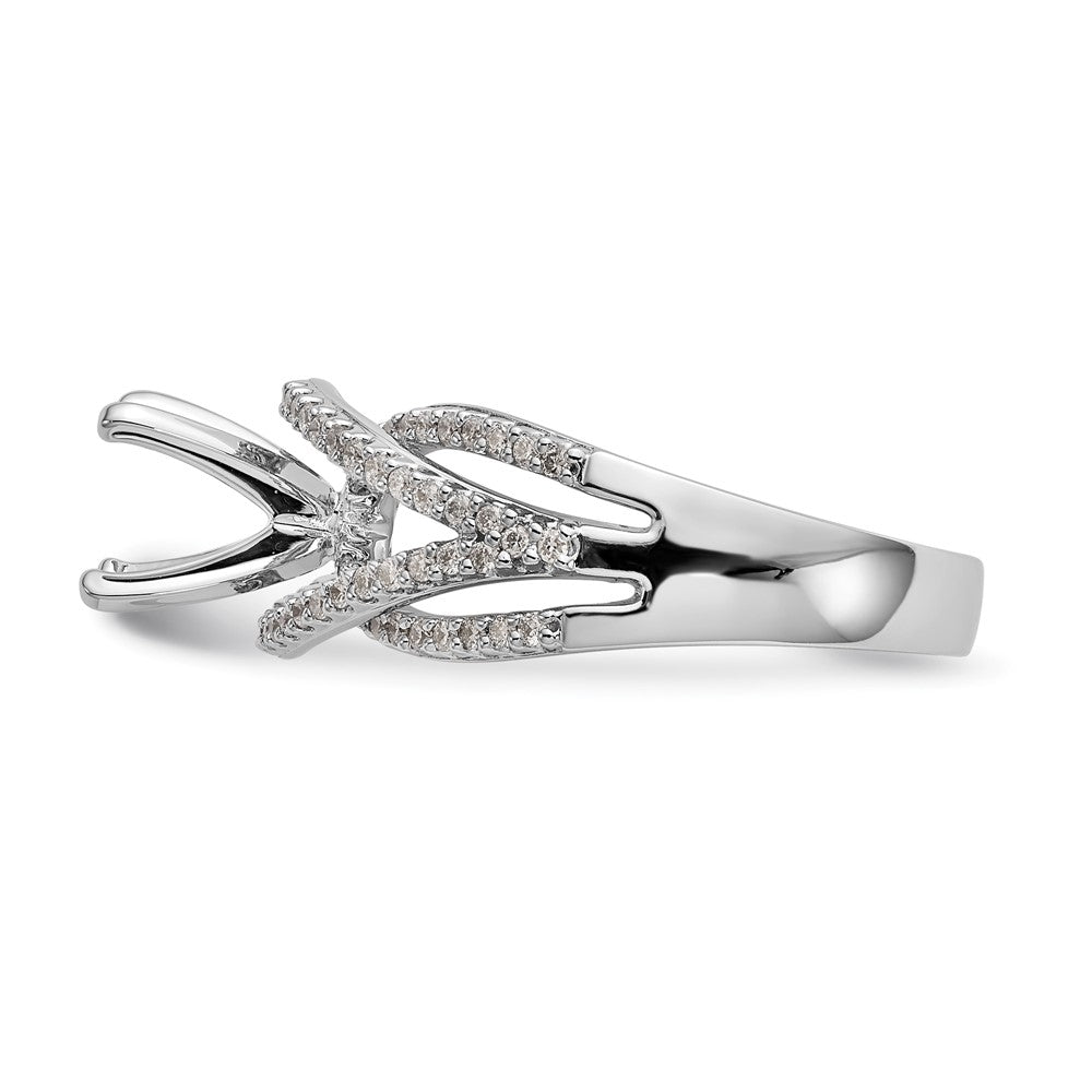 Peg Set Diamond Semi-mount Criss-Cross Engagement Rings