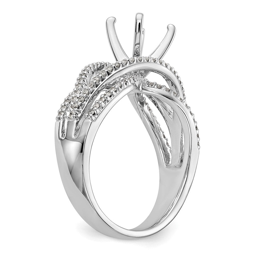 Peg Set Diamond Semi-mount Criss-Cross Engagement Rings
