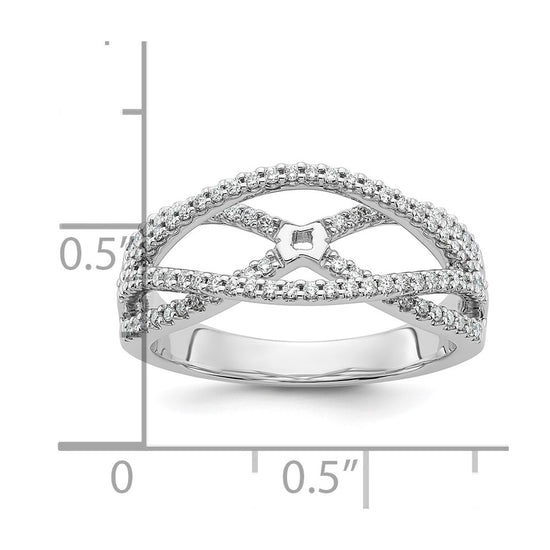 Peg Set Diamond Semi-mount Criss-Cross Engagement Rings