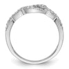 14k White Gold Criss-Cross Peg Set 1/3 carat Diamond Semi-mount Engagement Ring