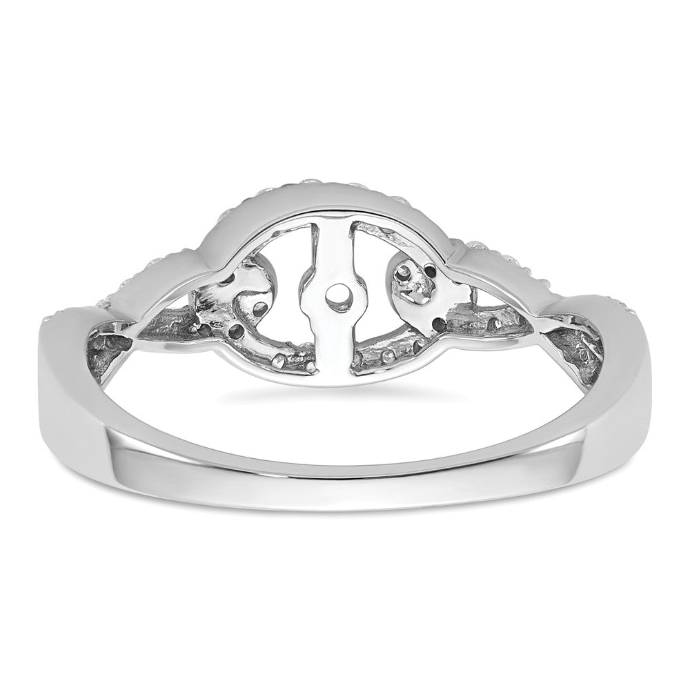 14k White Gold Criss-Cross Peg Set 1/3 carat Diamond Semi-mount Engagement Ring