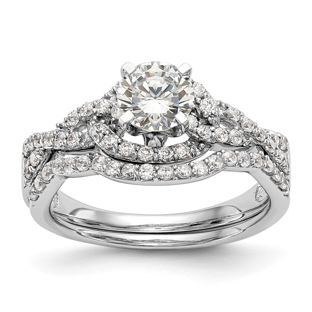 14k White Gold Criss-Cross Peg Set 1/3 carat Diamond Semi-mount Engagement Ring