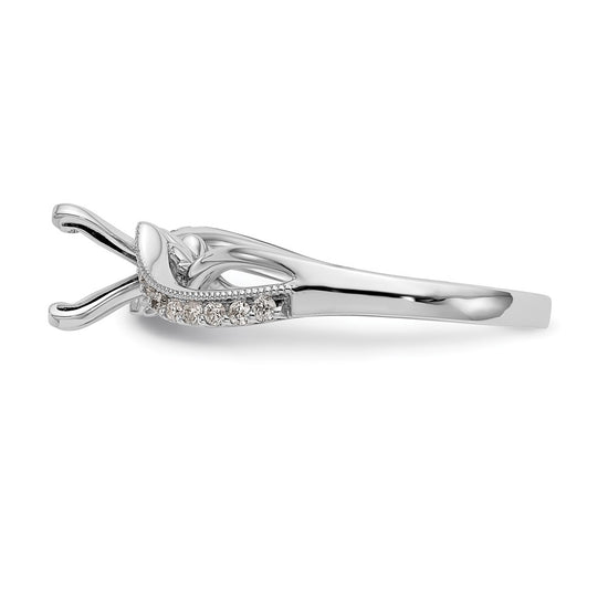 Peg Set Diamond Semi-mount Criss-Cross Engagement Rings