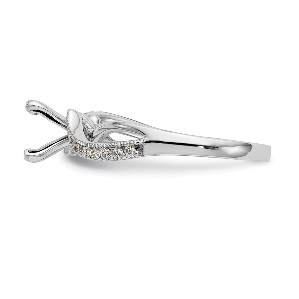 Peg Set Diamond Semi-mount Criss-Cross Engagement Rings