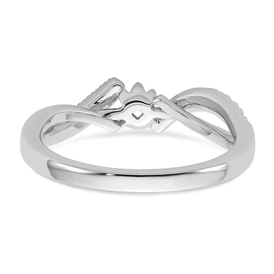 Peg Set Diamond Semi-mount Criss-Cross Engagement Rings
