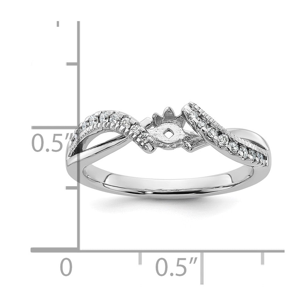 Peg Set Diamond Semi-mount Criss-Cross Engagement Rings