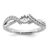 Peg Set Diamond Semi-mount Criss-Cross Engagement Rings