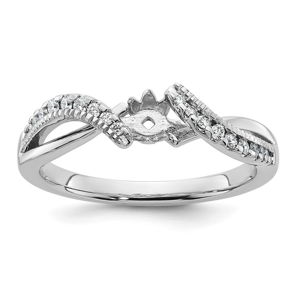 Peg Set Diamond Semi-mount Criss-Cross Engagement Rings