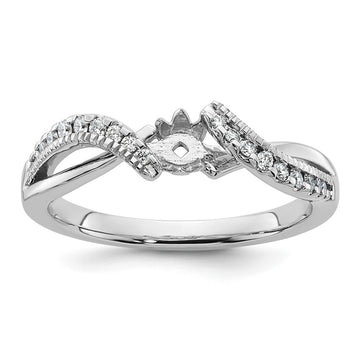 Peg Set Diamond Semi-mount Criss-Cross Engagement Rings