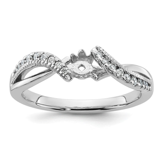 Peg Set Diamond Semi-mount Criss-Cross Engagement Rings