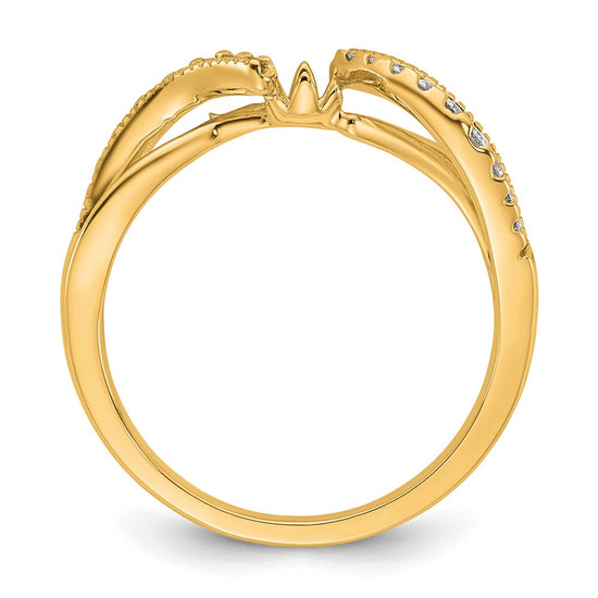 Peg Set Diamond Semi-mount Criss-Cross Engagement Rings
