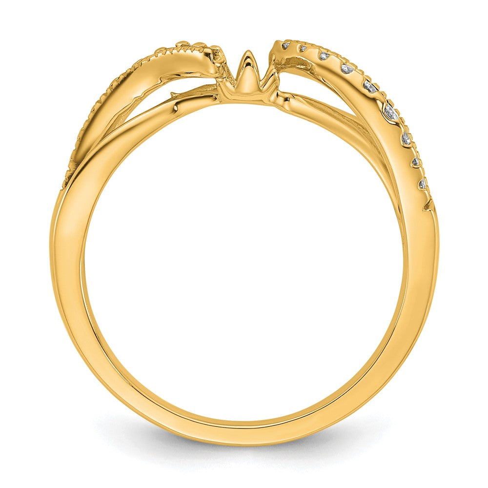 Peg Set Diamond Semi-mount Criss-Cross Engagement Rings