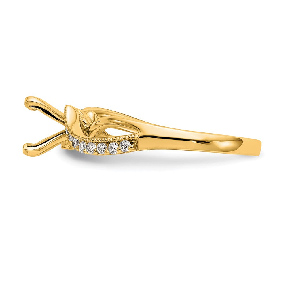 Peg Set Diamond Semi-mount Criss-Cross Engagement Rings