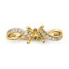 Peg Set Diamond Semi-mount Criss-Cross Engagement Rings
