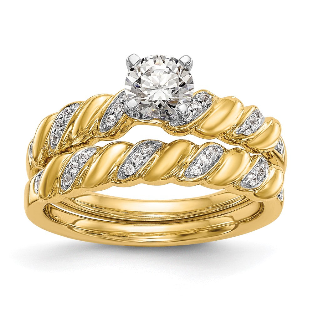 14k Twist Peg Set 1/20 carat Diamond Semi-mount Engagement Ring