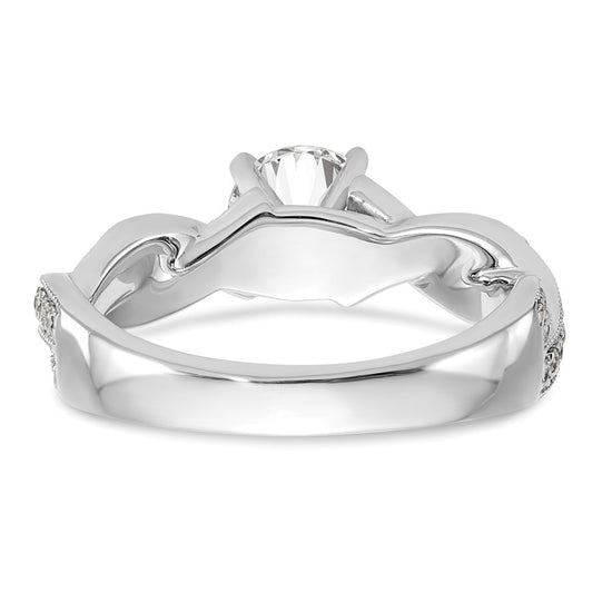 Peg Set Diamond Semi-mount Criss-Cross Engagement Rings