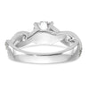 Peg Set Diamond Semi-mount Criss-Cross Engagement Rings