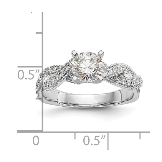 Peg Set Diamond Semi-mount Criss-Cross Engagement Rings
