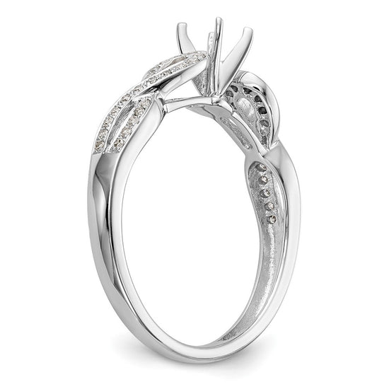 Peg Set Diamond Semi-mount Criss-Cross Engagement Rings