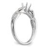 Peg Set Diamond Semi-mount Criss-Cross Engagement Rings