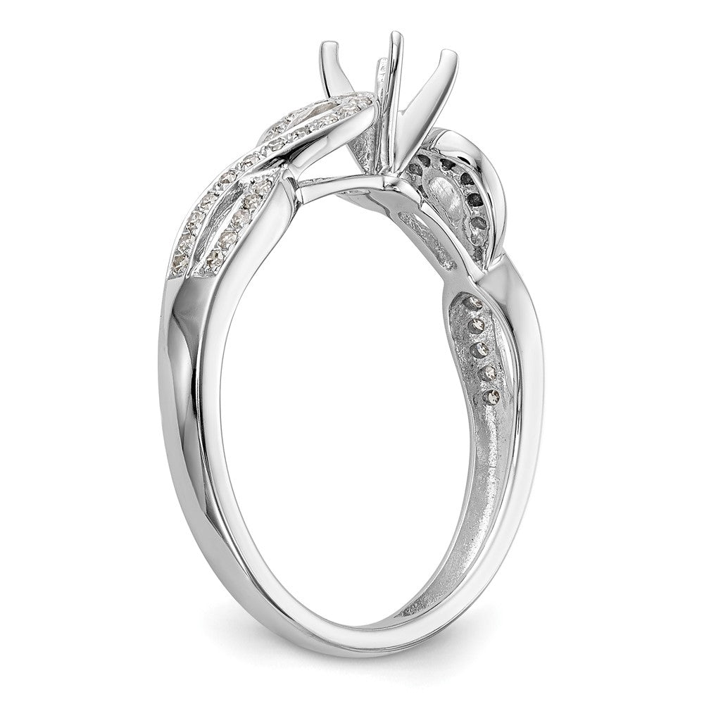 Peg Set Diamond Semi-mount Criss-Cross Engagement Rings
