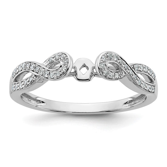 Peg Set Diamond Semi-mount Criss-Cross Engagement Rings