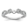 Peg Set Diamond Semi-mount Criss-Cross Engagement Rings