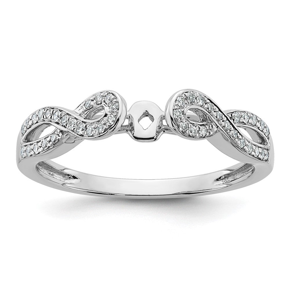 Peg Set Diamond Semi-mount Criss-Cross Engagement Rings