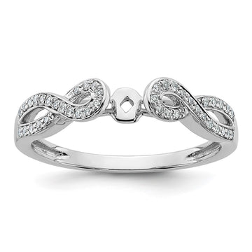 Peg Set Diamond Semi-mount Criss-Cross Engagement Rings
