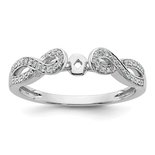 Peg Set Diamond Semi-mount Criss-Cross Engagement Rings