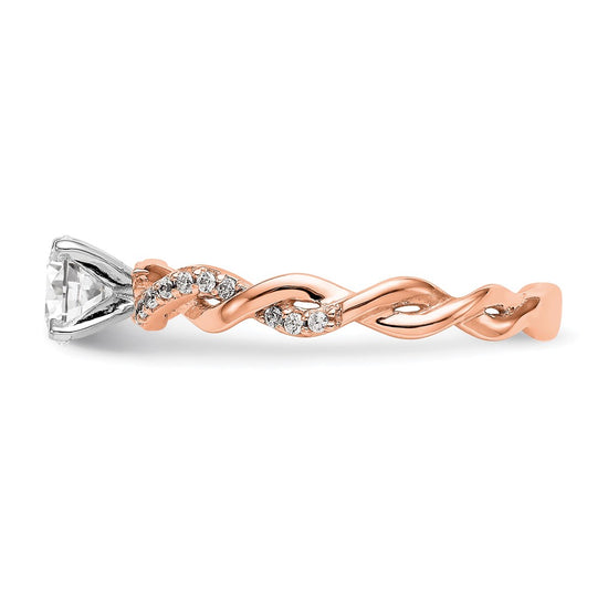Peg Set Diamond Semi-mount Criss-Cross Engagement Rings
