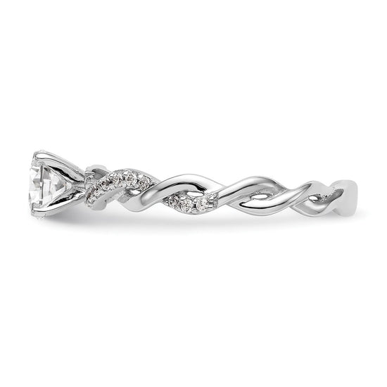 Peg Set Diamond Semi-mount Criss-Cross Engagement Rings