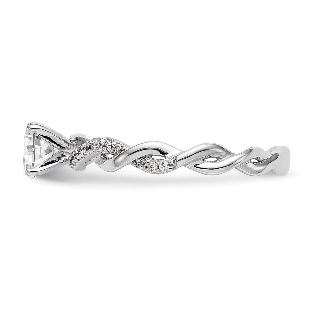 Peg Set Diamond Semi-mount Criss-Cross Engagement Rings