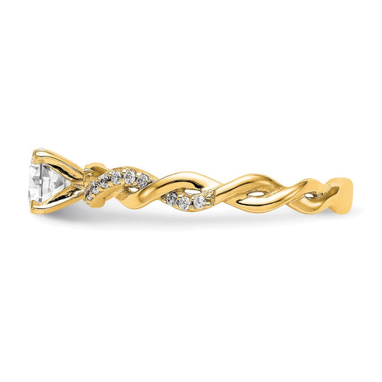 Peg Set Diamond Semi-mount Criss-Cross Engagement Rings