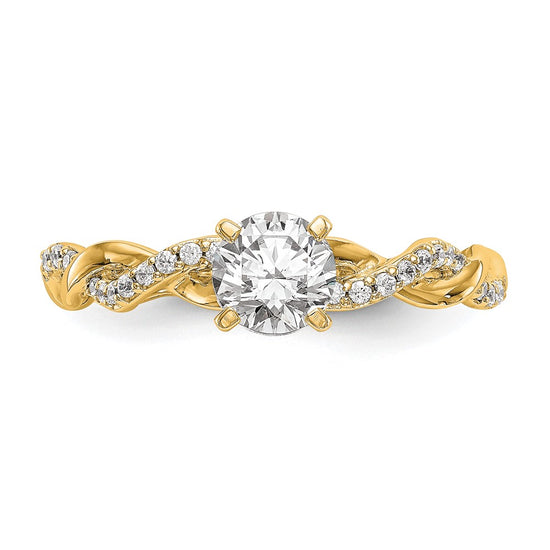 Peg Set Diamond Semi-mount Criss-Cross Engagement Rings