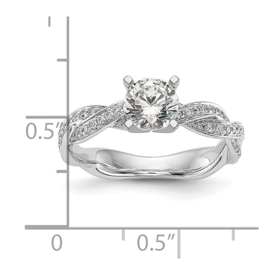 Peg Set Diamond Semi-mount Criss-Cross Engagement Rings