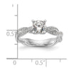 Peg Set Diamond Semi-mount Criss-Cross Engagement Rings
