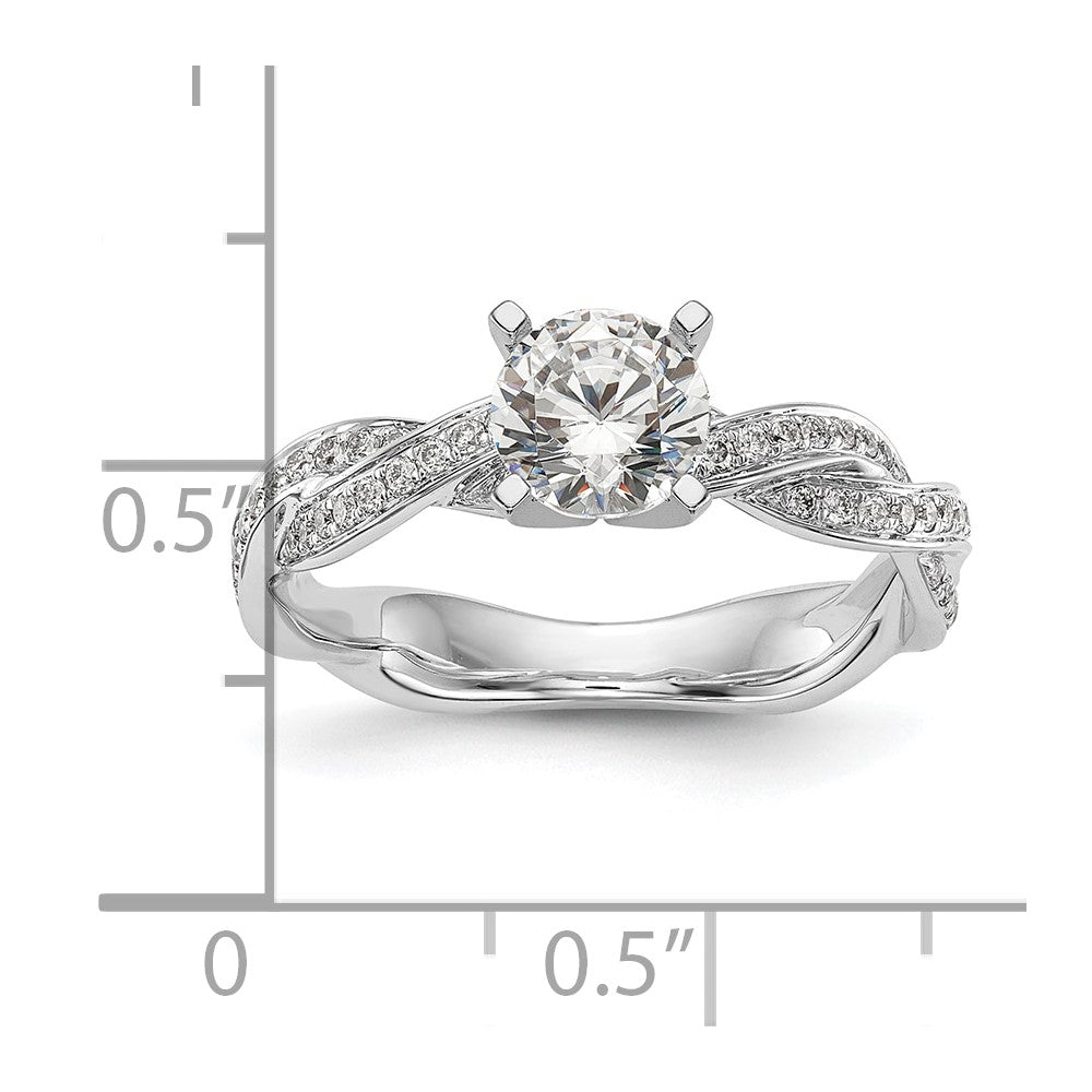 Peg Set Diamond Semi-mount Criss-Cross Engagement Rings