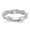 Peg Set Diamond Semi-mount Criss-Cross Engagement Rings