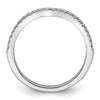 14k White Gold 1/5 carat Diamond Contoured Complete Wedding Band