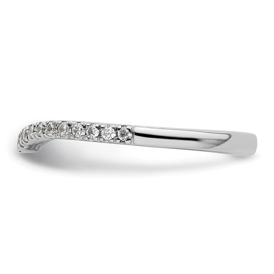 14k White Gold 1/5 carat Diamond Contoured Complete Wedding Band